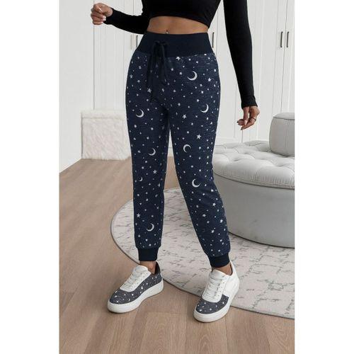 Kadın Yüksek Bel Bağcıklı Desenli Iki Iplik Pantolon