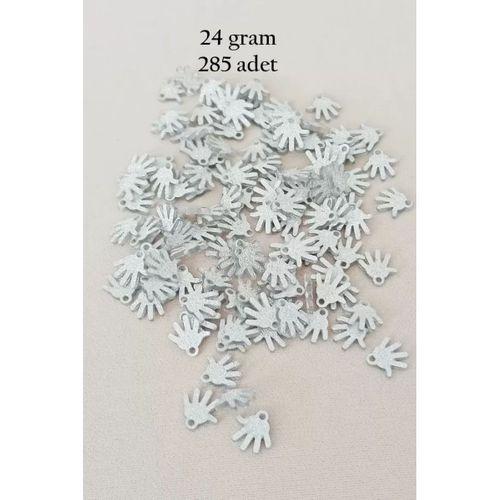 Oya Abiye Bileklik Kolye Pleksi Metalik Plastik Pul Gümüş Renk 24 gram 285 adet - BNC579