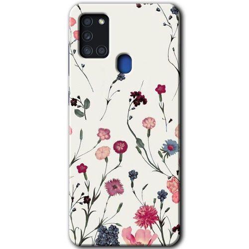 Samsung Galaxy A21s Kılıf HD Desen Baskılı Arka Kapak - Mat Çiçek
