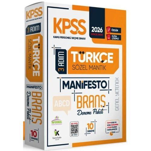 2026 KPSS Türkçe 3 Adım Manifesto 10 lu Branş Deneme Paketi İnformal Yayınları