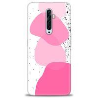 Oppo Reno 2Z Kılıf HD Baskılı Kılıf - Pembe Beyaz Siyah + Tam Ekran Koruyucu