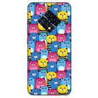 Lopard İnfinix Zero 8 Uyumlu Kılıf Kediler (36) Glitter Kılıf Mavi Pembe