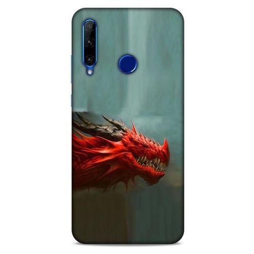 Huawei Honor 20 Lite Kılıf Dragons (17) Tasarım Kılıf Siyah Boynuzlu Ejderha