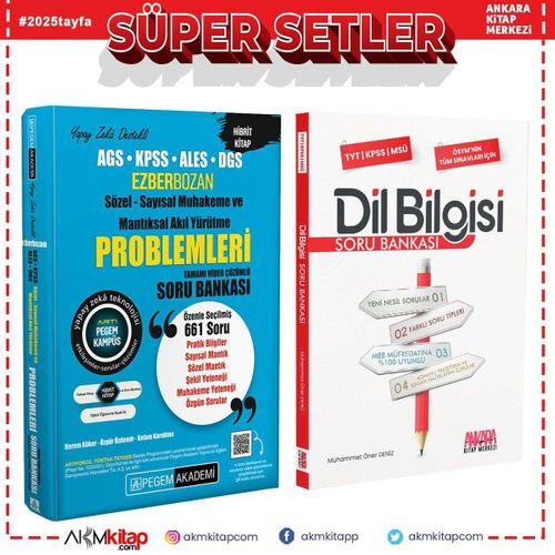 Pegem KPSS Ezberbozan Sözel Sayısal Mantık Muhakeme Problemleri ve AKM Dil Bilgisi Soru Bankası Seti 2 Kitap
