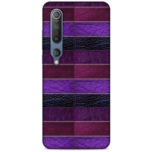 Xiaomi Mi 10 Kılıf Patchwork (14) Lansman Kılıf Mor Bordo