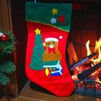 NOEL ÇORABI KIRMIZI SEVİMLİ AYI FİGÜRLÜ ÇORAP YILBAŞI SÜSLERİ YILBAŞI DEKORU 44 CM SEVİMLİ AYI ÇORAP