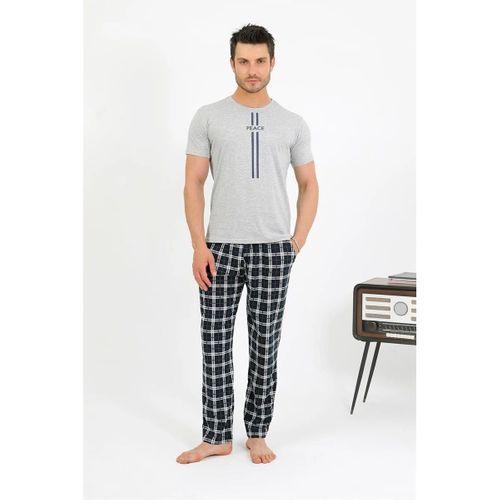 Erkek Pamuk Kısa Kol Pijama Takım Gri