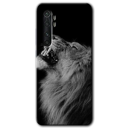 Xiaomi Mi Note 10 Lite Kılıf HD Desen Baskılı Arka Kapak + Temperli Cam - Lion