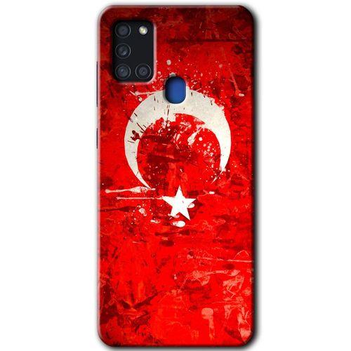 Samsung Galaxy A21s Kılıf Baskılı Kapak - Albayrak 2 +Tam Ekran Koruyucu