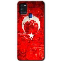 Samsung Galaxy A21s Kılıf Baskılı Kapak - Albayrak 2 +Tam Ekran Koruyucu