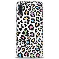 Samsung Galaxy A50 Kılıf HD Baskılı Kılıf - Renkli Leopar + Tam Ekran Koruyucu