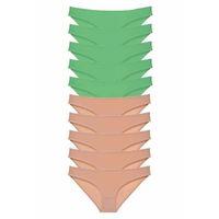 10 adet Süper Eko Set Likralı Kadın Slip Külot Yeşil Ten