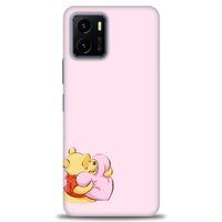Vivo Y21S Kılıf HD Baskılı Kılıf - Winnie the Pooh Kalpli + Tam Ekran Koruyucu