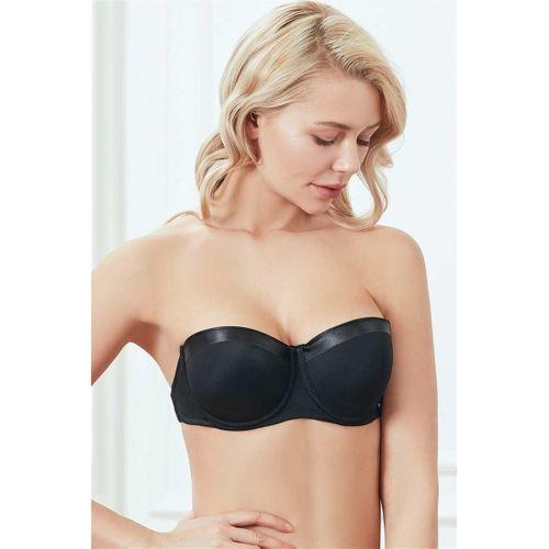 Kadın Balenli Destekli Dolgulu Askısız Straplez Sırtı Şeffaf Sırt Dekoltesi Sütyeni