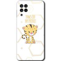 MRCİLETİSİM Samsung Galaxy A22 Kılıf Baskılı Kapak - Sevimli Kedi 1 +Tam Ekran Koruyucu