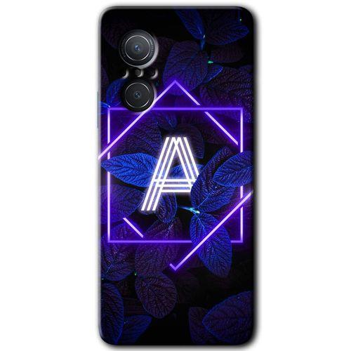 Huawei Nova 9 SE Kılıf HD Desen Baskılı Arka Kapak - Dark Neon Yaprak A Harfi