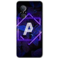 Huawei Nova 9 SE Kılıf HD Desen Baskılı Arka Kapak - Dark Neon Yaprak A Harfi