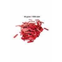 Kırmızı 15 x 5 mm Dantel Oya Yazma Halhal Abiye Lazer Kesim Pul 1000 adet / 40 gram