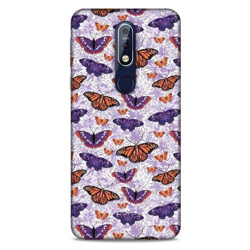 Nokia 7.1 Kılıf Kelebek Etkisi (45) Liquid Air Kılıf Mavi Toz Pembe