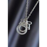 Kelepçe Model Gümüş Renk Metal Zincirli Erkek Kolye