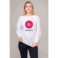 Musically Logo Ly Baskılı Beyaz Kadın Sweatshirt