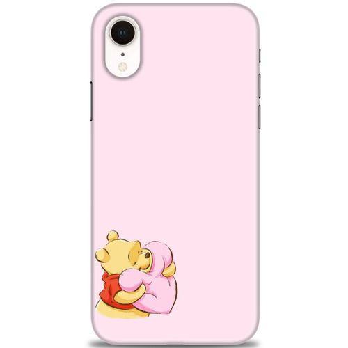 iPhone XR Kılıf HD Baskılı Kılıf - Winnie the Pooh Kalpli + Tam Ekran Koruyucu