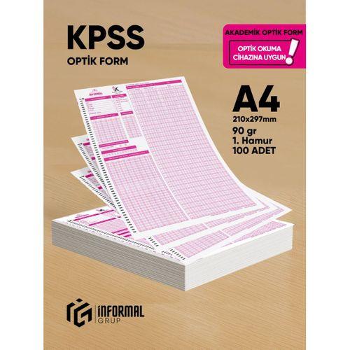 KPSS Deneme Sınavları İçin 100 Adet (90 GR) Akademik Optik Form - Optik Okuma Uyumlu