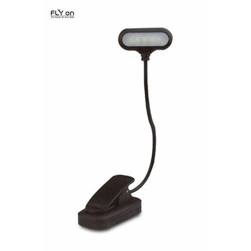 FLYON Klipsli Kitap Okuma Işığı Led Kitap Arası Okuma 3 Ledli Mandallı Lamba Beyaz Işık Masa Lambas-fnr100