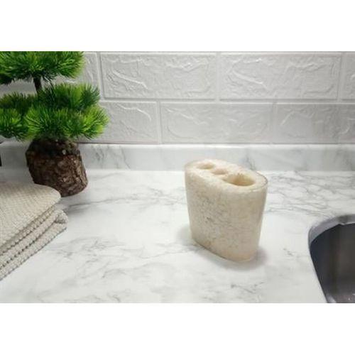 2 Adet Diş Fırçalık Deniz Taşı El Yapımı 400 Gr 10X5X9Cm Banyo Seti