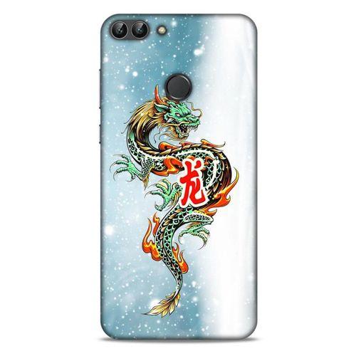 Huawei Psmart Kılıf Dragons (29) Arka Koruma Kılıfı Tatoo Mavi Ejderha