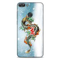 Huawei Psmart Kılıf Dragons (29) Arka Koruma Kılıfı Tatoo Mavi Ejderha