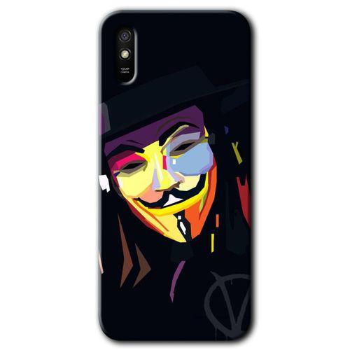 Xiaomi Redmi 9A Kılıf Baskılı Kapak - Vendetta + 5D Tam Kaplayan Cam