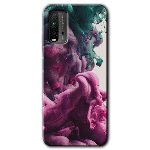 MRCİLETİSİM Xiaomi Redmi 9T Kılıf HD Desen Baskılı Arka Kapak + Temperli Cam - Liquid Cloud