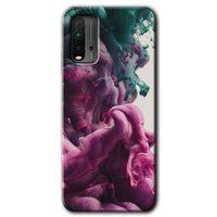 MRCİLETİSİM Xiaomi Redmi 9T Kılıf HD Desen Baskılı Arka Kapak + Temperli Cam - Liquid Cloud
