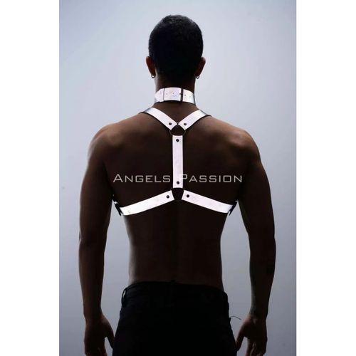 Karanlıkta Parlayan (reflektörlü) Choker Ve Göğüs Harness Takım, Clubwear - Brfm35