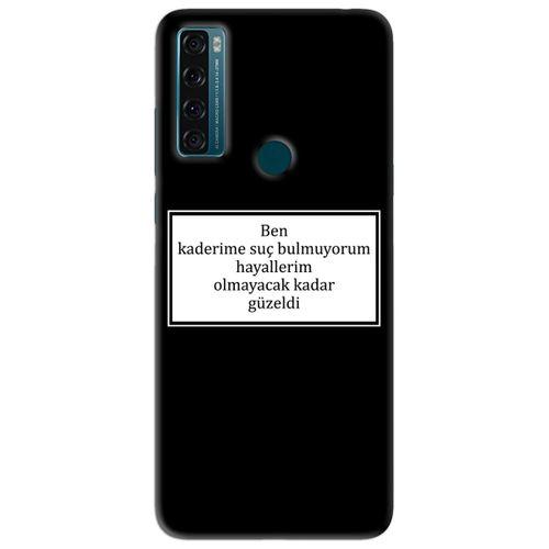 TCL 20 SE Kılıf HD Yazı Baskılı Silikon Arka Kapak - Yazı 5