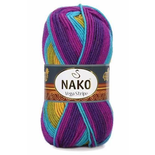 5 Adet Vega Stripe Premium Akrilik El Örgü İpi Yünü No: 82410