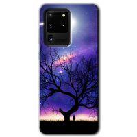 Galaxy S20 Ultra Kılıf HD Desen Baskılı Arka Kapak - Uzay Silüet + Kırılmaz Cam