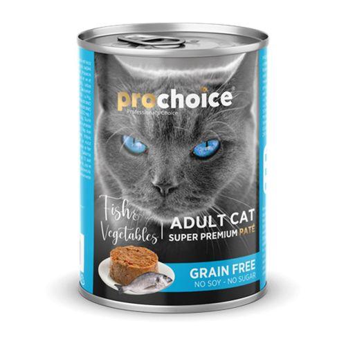Prochoice Yetişkin Kediler İçin, Tahılsız, Balık Etli Ve Sebzeli Ezme Konserve 12x400 gr