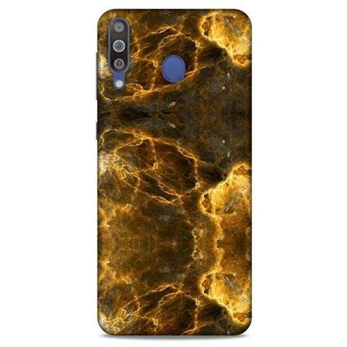 Mermer Desenli (9) Tema Kılıf Koyu Kahverengi Samsung Galaxy M30 Kılıf