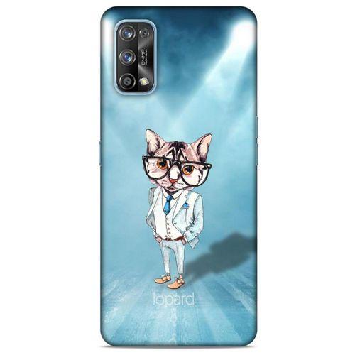 Oppo Realme 7 Pro Kılıf FunnyMaX (40) Fit Silikon Kılıf Açık Mavi Kedi
