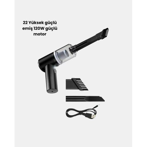 Kablosuz El Süpürgesi – Araç İçi Temizlik İçin 5500pa Güçlü Emiş, Usb Şarjlı