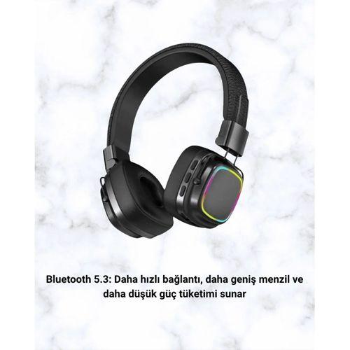 Renkli Işık Efektli Bluetooth 5.3 Müzik Kulaklığı