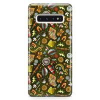 Samsung Galaxy S10 Plus Kılıf Barbekü Doodle Arka Kapak Koruma Desenli Full Koruyucu