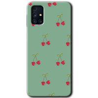 Potkal Hediye Fabrikası Samsung Galaxy M31s Kılıf HD Desen Baskılı Arka Kapak - Kiraz Berry