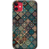 MRCİLETİSİM iPhone 11 Kılıf HD Desen Baskılı Arka Kapak + Temperli Cam - Mat Mandala