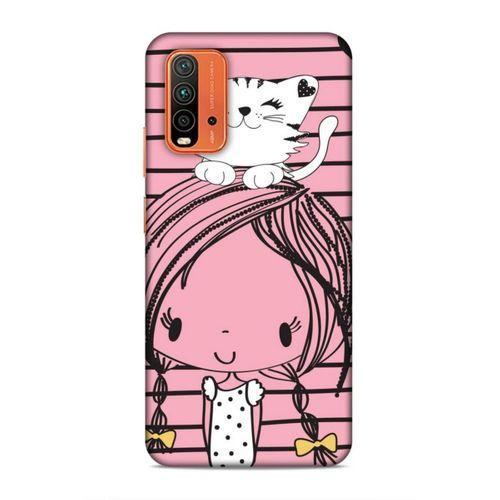Xiaomi Redmi Note 9 4g Uyumlu Kılıf Face'X 24 Darbe Emici Kılıf Kedili Kız