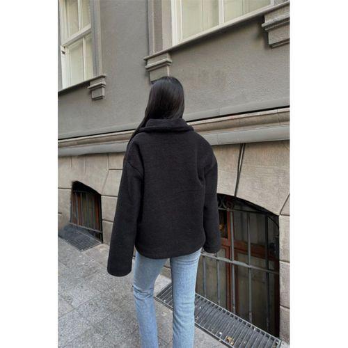 YÜN CROP KABAN - Siyah