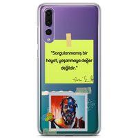 Huawei P20 Pro Kılıf Caps Sokrates Hayat Arka Kapak Koruma Desenli Full Koruyucu