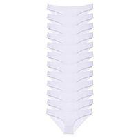 12 Adet Süper Eko Set Likralı Kadın Slip Külot Beyaz